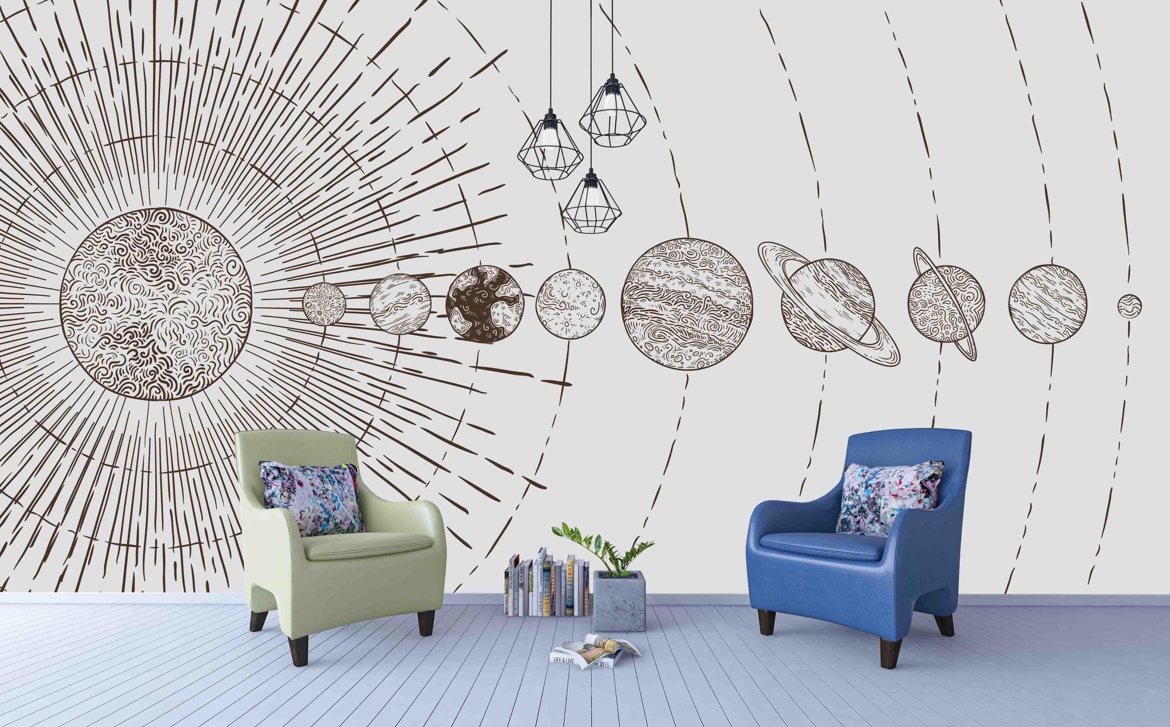 3D Solar System Wall Mural Wallpaper 141- Jess Art Decoration