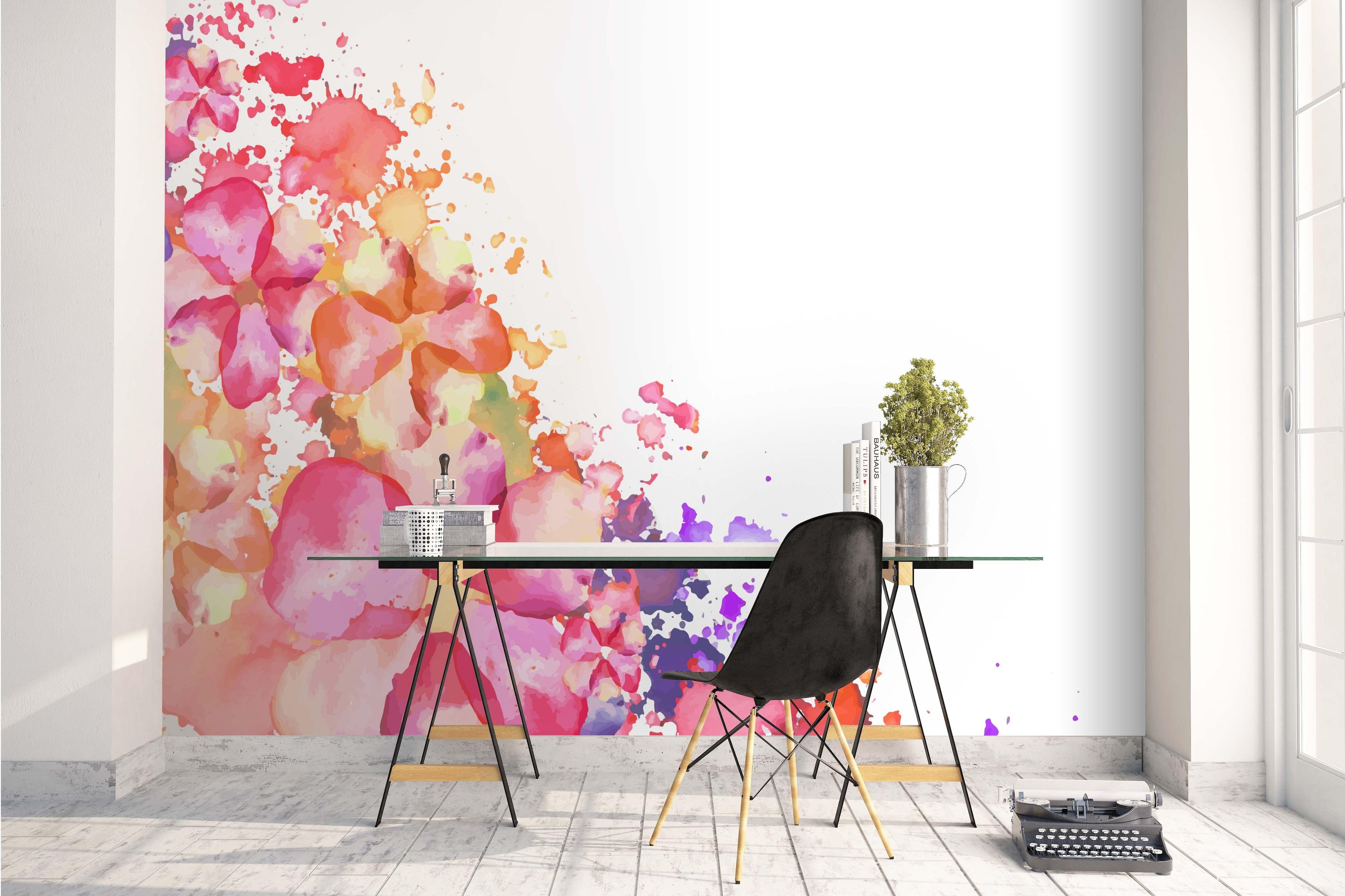 3D Watercolor Pink Floral Wall Mural Wallpaper 38- Jess Art Decoration