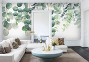 3D Watercolor Green Leaf Wall Mural Wallpaper LQH 33- Jess Art Decoration