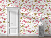 3D Hand Drawn Pink Rose Floral Wall Mural Wallpaper LQH 62- Jess Art Decoration