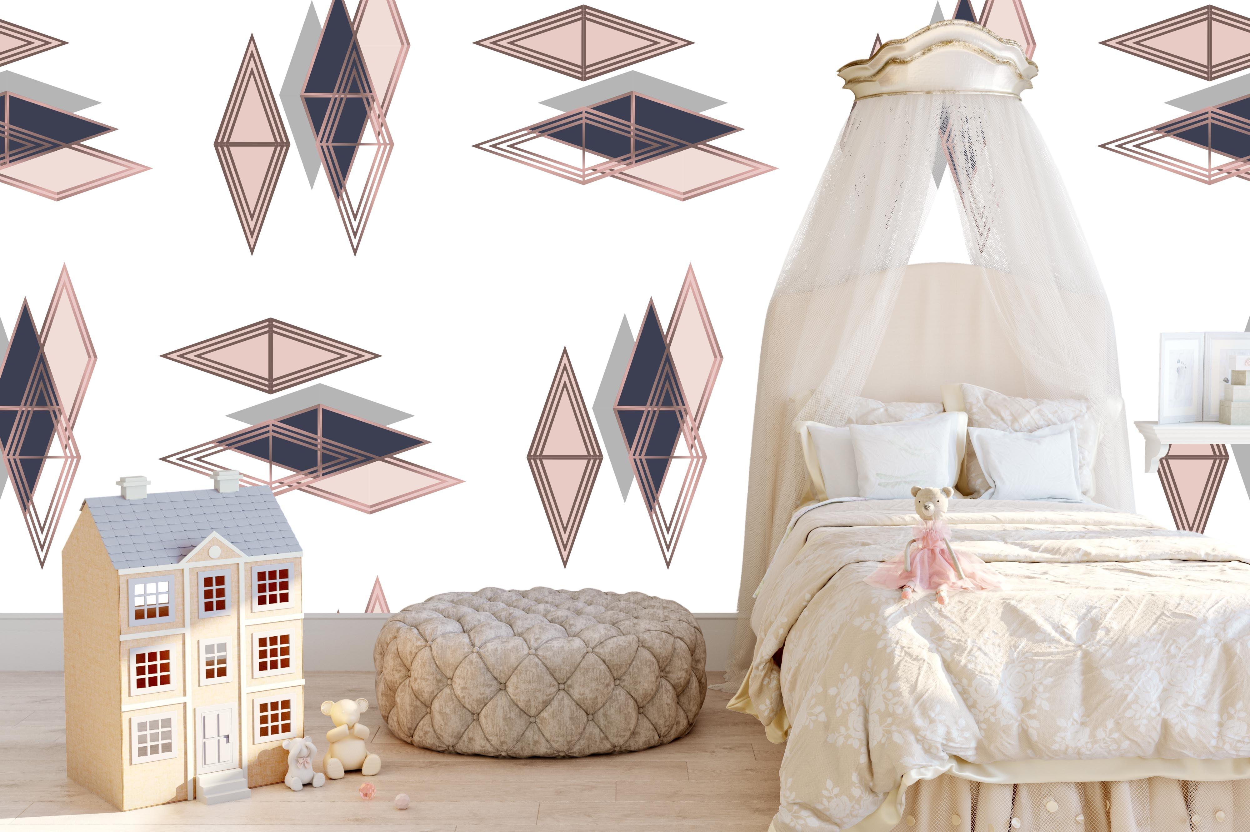 3D Pink Diamond Wall Mural Wallpaper 163- Jess Art Decoration