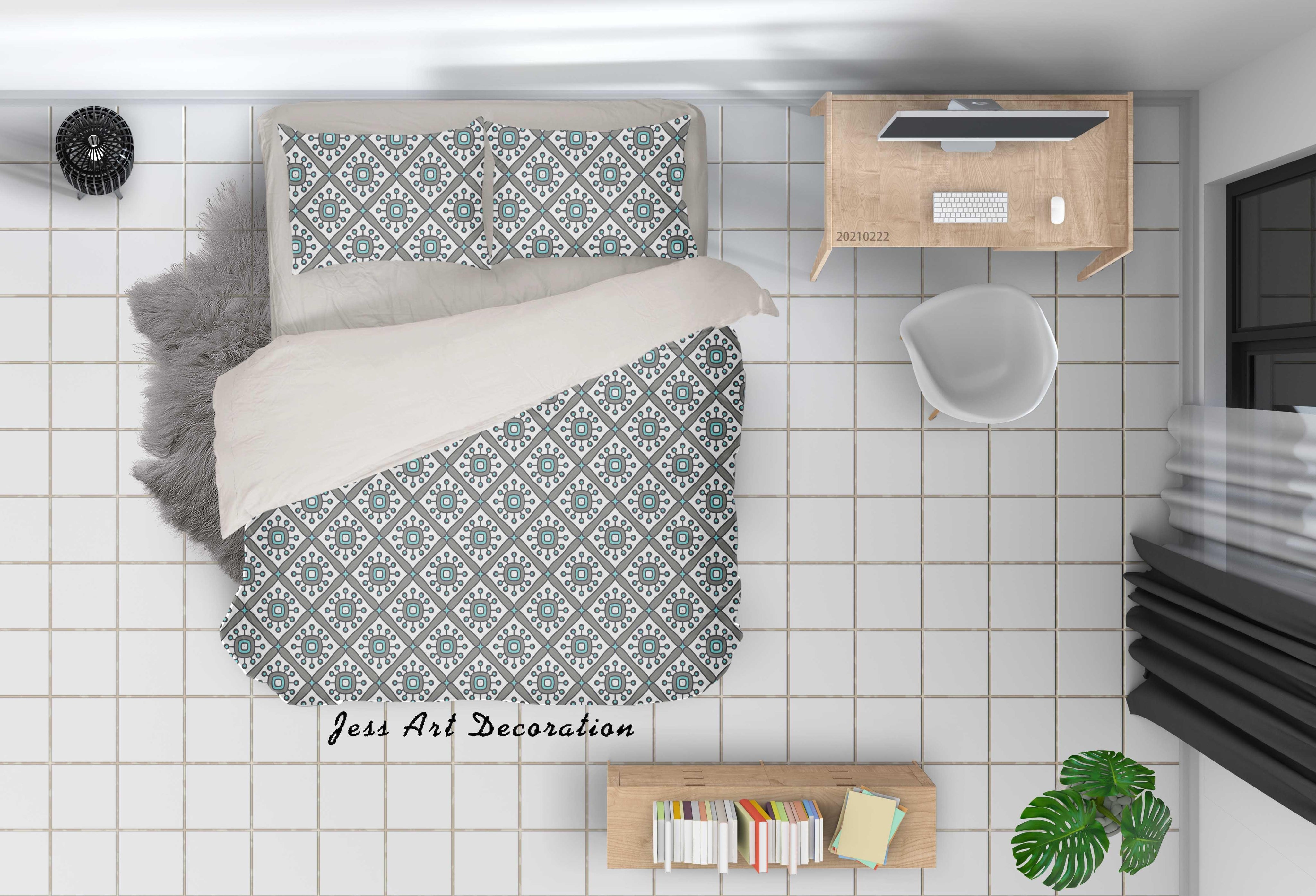 3D Abstract Geometric Pattern Quilt Cover Set Bedding Set Duvet Cover Pillowcases 206- Jess Art Decoration