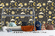 3D Cartoon Sun Moon Star Cloud Wall Mural Wallpaper LQH 103- Jess Art Decoration