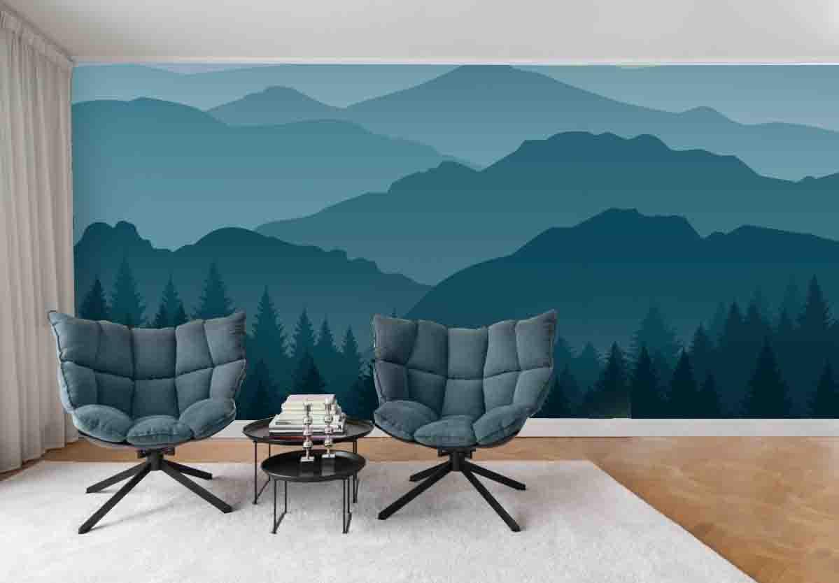 3D Mountains Forest Wall Mural Wallpaper 61- Jess Art Decoration