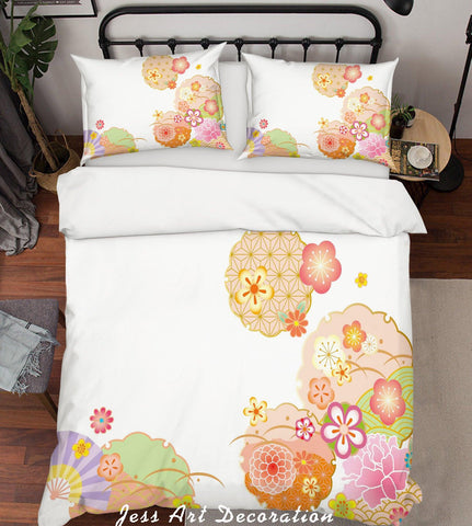 3D Abstract Colorful Floral Quilt Cover Set Bedding Set Pillowcases 38- Jess Art Decoration