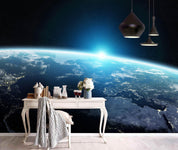 3D Blue Earth Cosmic Sunrise Wall Mural Wallpaper 147- Jess Art Decoration