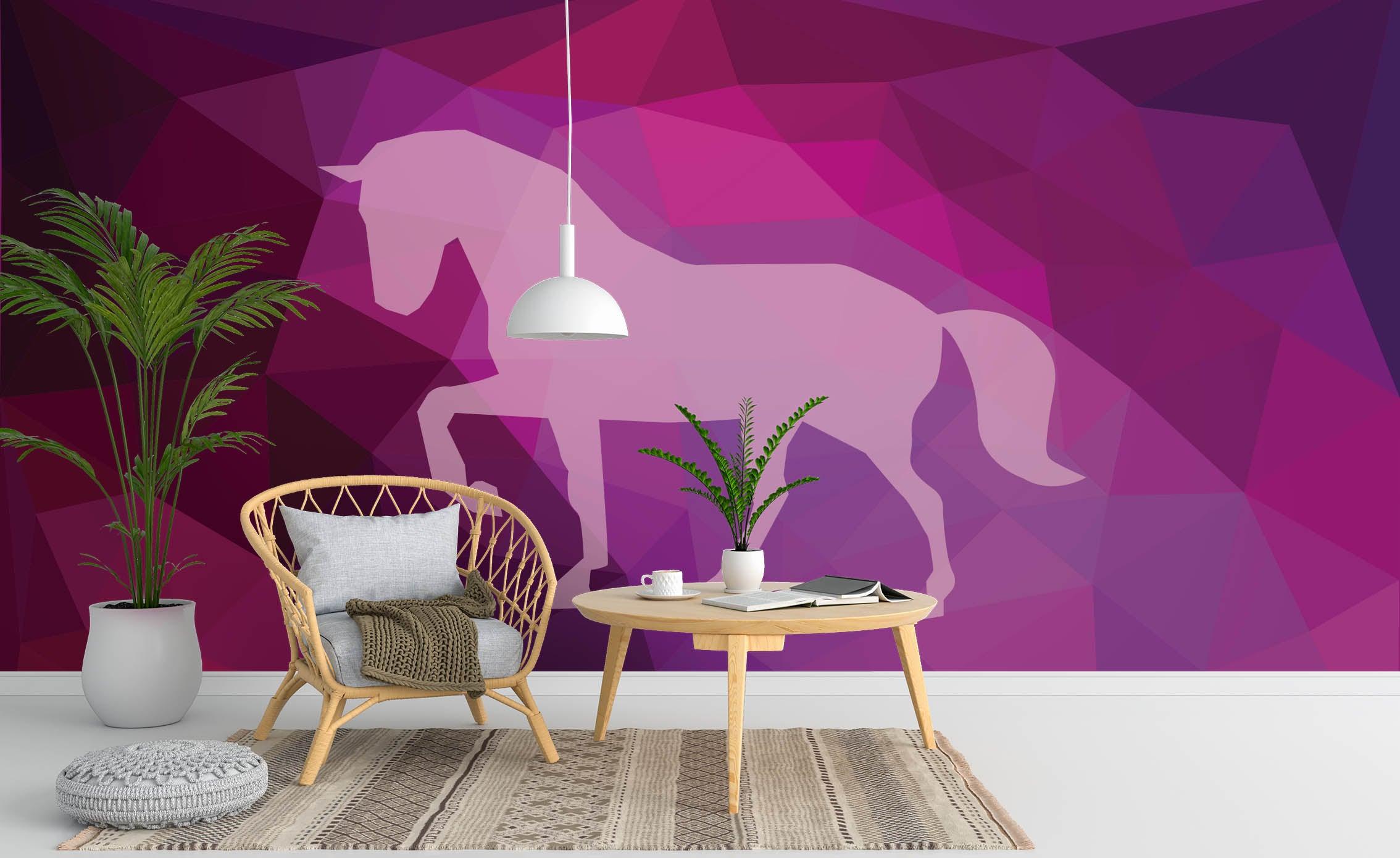 3D Abstract Purple Horse Wall Mural Wallpaper 114 LQH- Jess Art Decoration