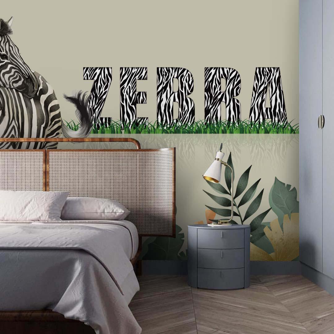 3D Zebra Letter Wall Mural Wallpaper 54- Jess Art Decoration