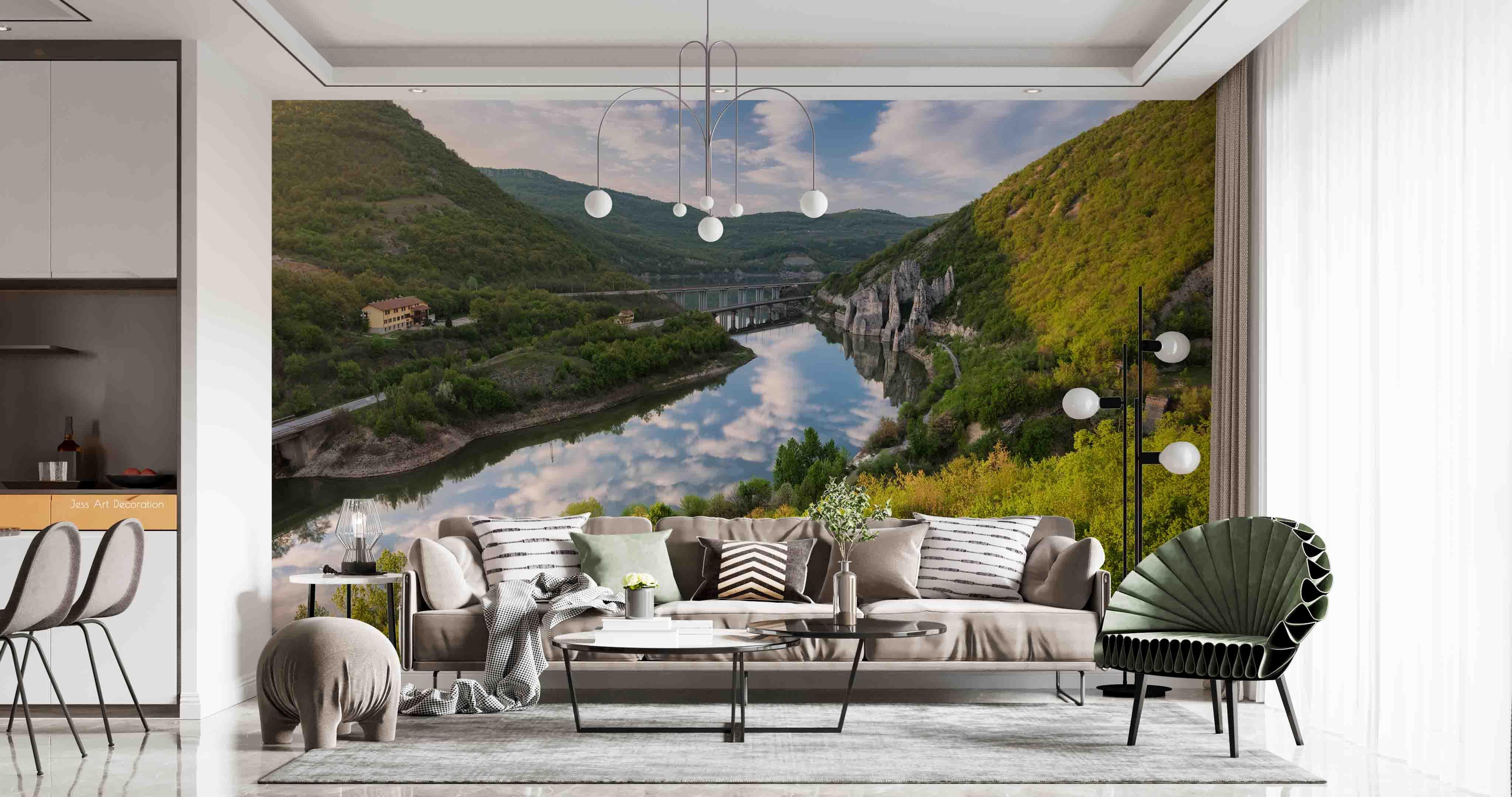 3D Mountain River Wall Mural Wallpaper sww 174- Jess Art Decoration