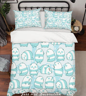 3D Cartoon Green Panda Quilt Cover Set Bedding Set Pillowcases 113- Jess Art Decoration