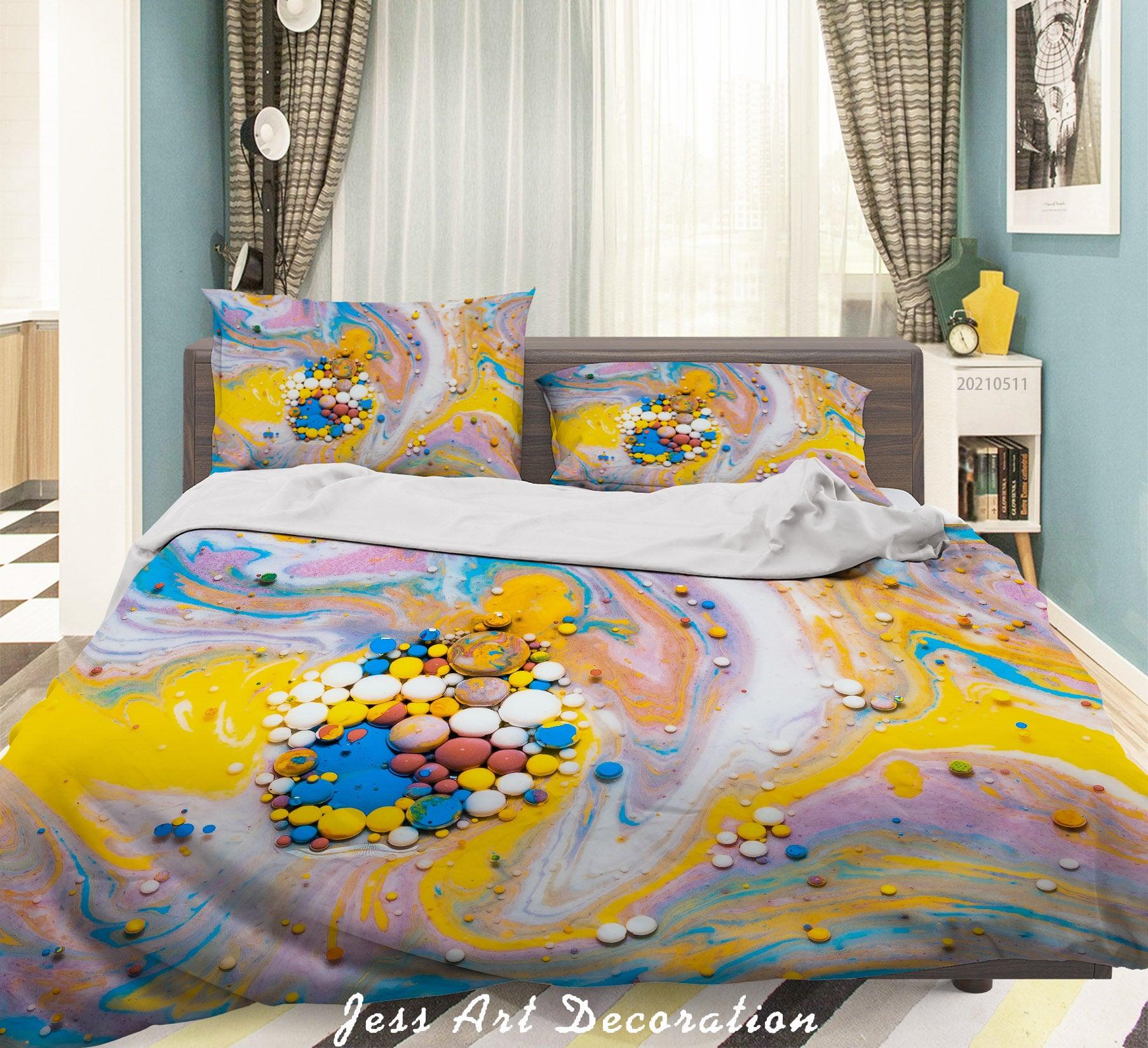 3D Abstract Color Marble Pebbles Quilt Cover Set Bedding Set Duvet Cover Pillowcases 6- Jess Art Decoration