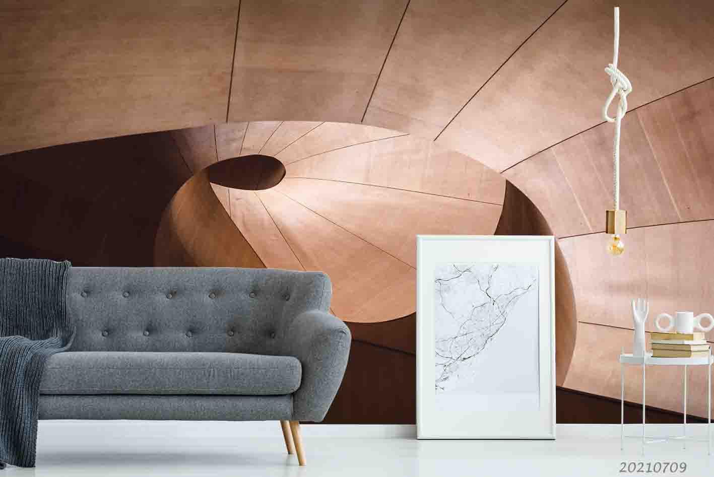 3D Wooden Geometry Spiral Wall Mural Wallpaper SWW4180- Jess Art Decoration