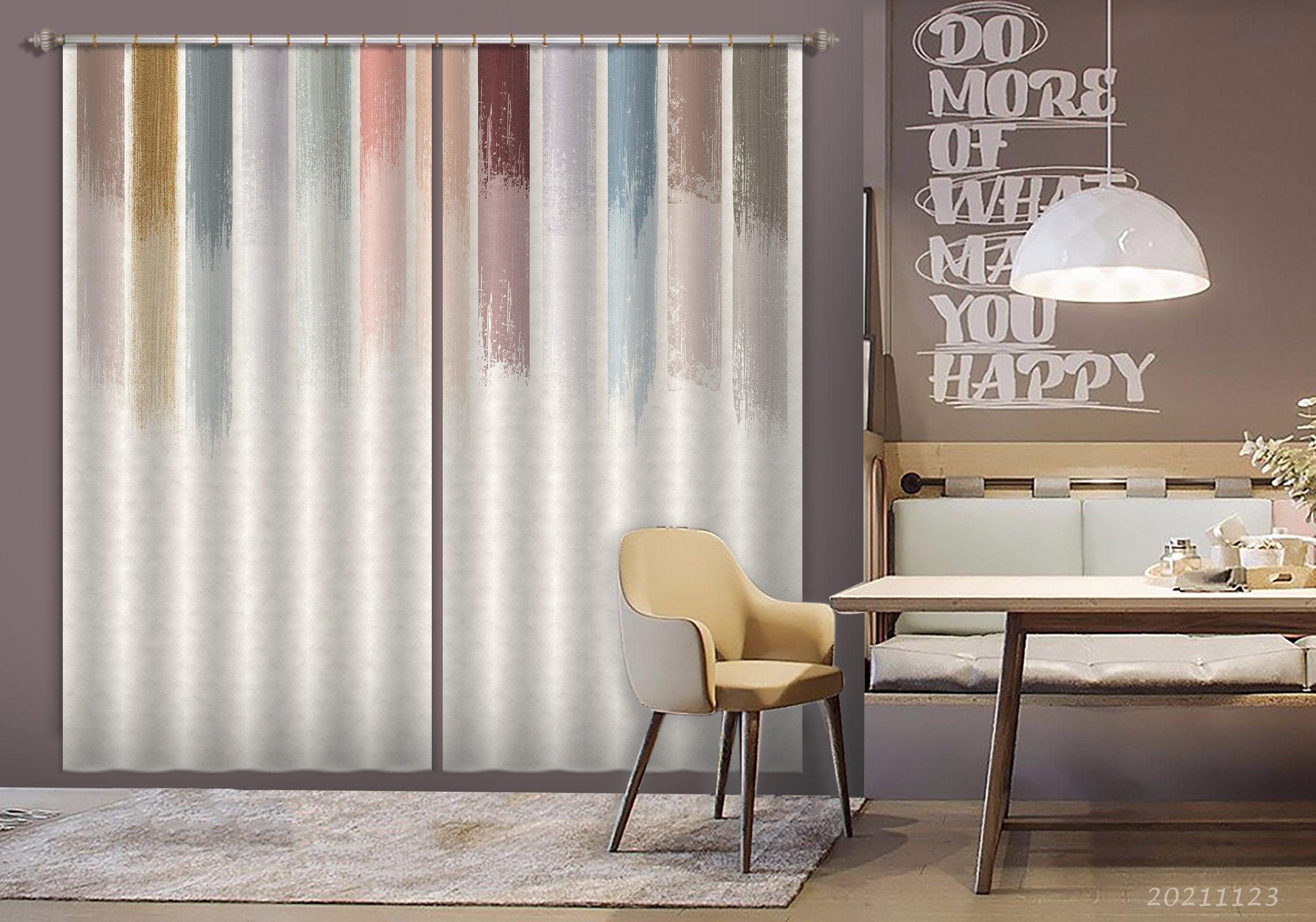 3D Abstract Color Vertical Bar Graffiti Curtains and Drapes LQH 3- Jess Art Decoration