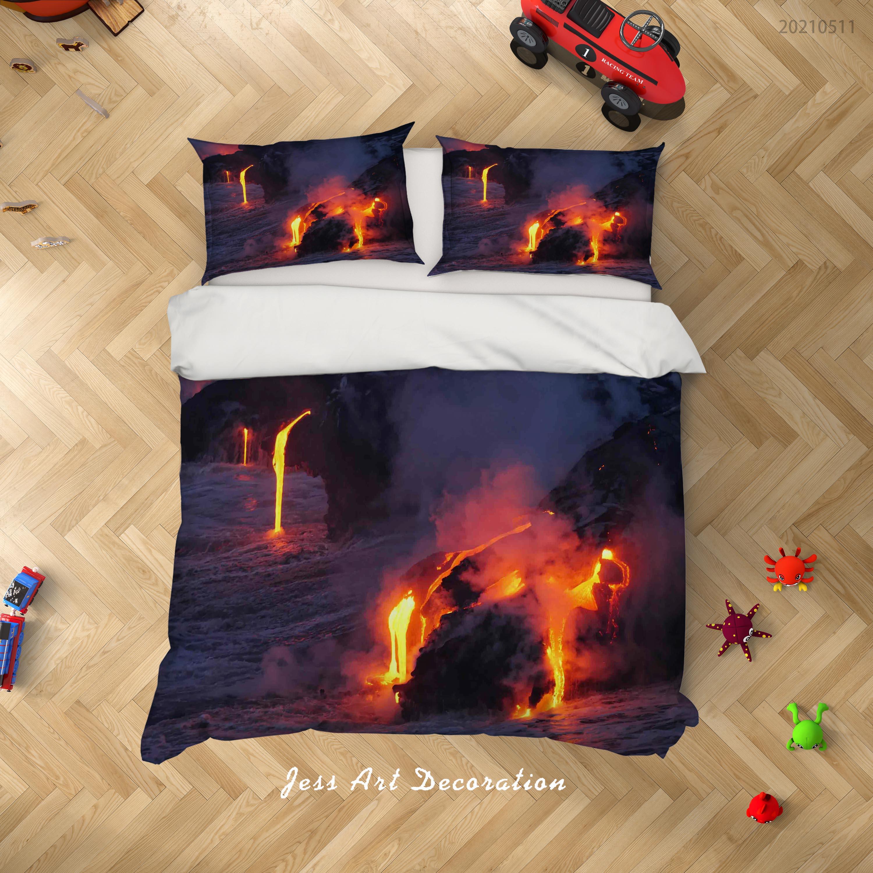 3D Volcano Magma Quilt Cover Set Bedding Set Duvet Cover Pillowcases 573- Jess Art Decoration
