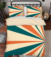 3D Vintage Radial Red Green Quilt Cover Set Bedding Set Duvet Cover Pillowcases LXL- Jess Art Decoration