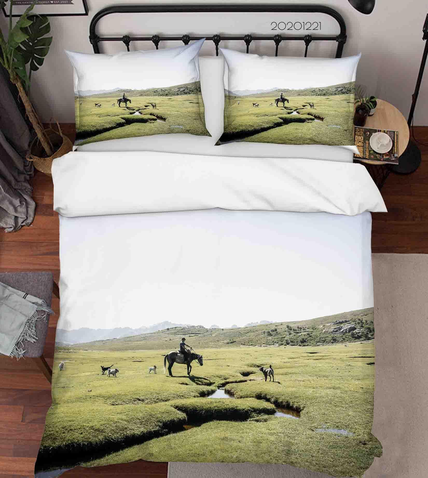 3D Ranch Forest Horse Quilt Cover Set Bedding Set Duvet Cover Pillowcases 227 LQH- Jess Art Decoration