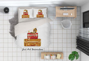 3D White Retro Suitcase Cat Quilt Cover Set Bedding Set Duvet Cover Pillowcases SF35- Jess Art Decoration