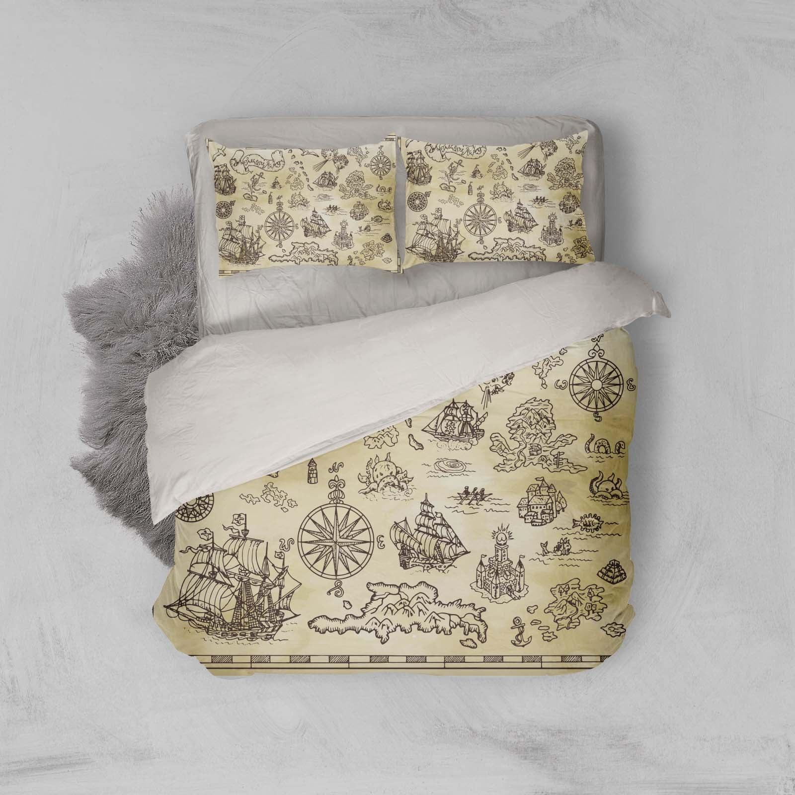 3D Yellow Sailboat Navigation Quilt Cover Set Bedding Set Pillowcases 111- Jess Art Decoration