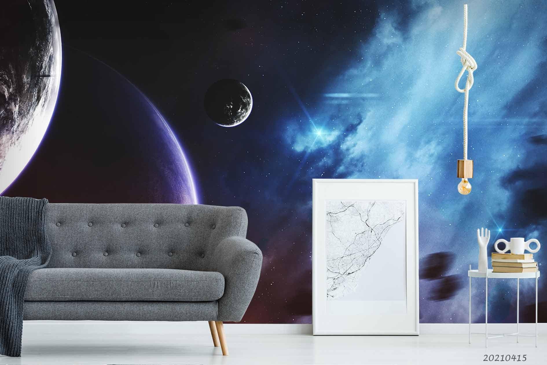 3D Space Planet Universe Wall Mural Wallpaper LQH 8- Jess Art Decoration