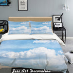 3D Blue Sky White Clouds Quilt Cover Set Bedding Set Pillowcases  4- Jess Art Decoration