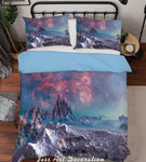 3D Snow Mountain Starry Sky Quilt Cover Set Bedding Set Pillowcases  36- Jess Art Decoration