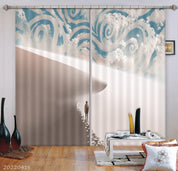 3D Space Traveler Walking Dune White Desert Horizon Painting Curtains and Drapes GD 4615- Jess Art Decoration