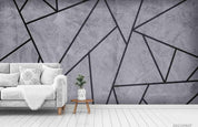 3D Abstract Grey Geometric Marble Wall Mural Wallpaper LQH 244- Jess Art Decoration