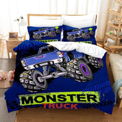 3D Cartoon Monster Truck Quilt Cover Set Bedding Set Duvet Cover Pillowcases WJ 1698- Jess Art Decoration