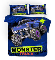 3D Cartoon Monster Truck Quilt Cover Set Bedding Set Duvet Cover Pillowcases WJ 1698- Jess Art Decoration