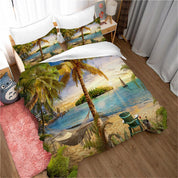 3D Tropical Beach Coconut Tree Quilt Cover Set Bedding Set Duvet Cover Pillowcases 118- Jess Art Decoration