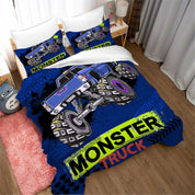 3D Cartoon Monster Truck Quilt Cover Set Bedding Set Duvet Cover Pillowcases WJ 1698- Jess Art Decoration
