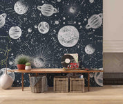 3D Space Saturn Nebula Planet Star Wall Mural Wallpaper LXL 665- Jess Art Decoration
