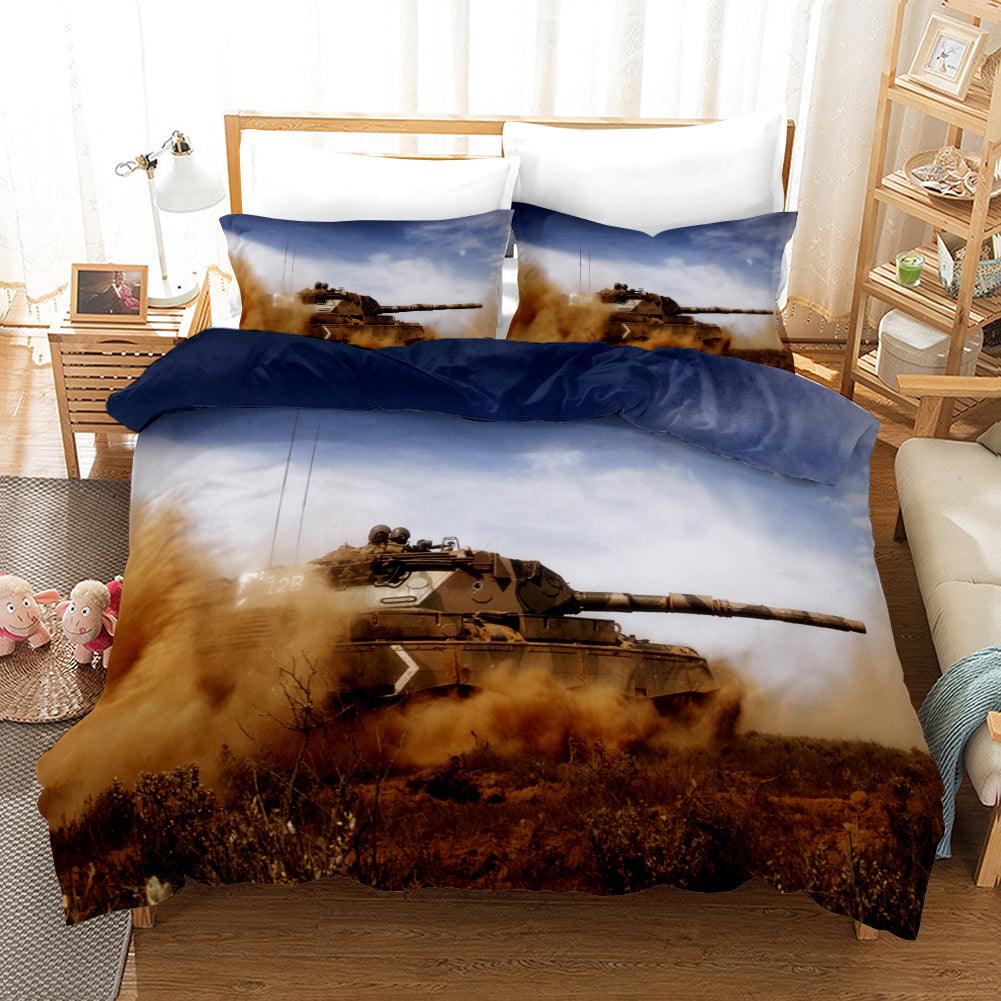 3D Tank Blue Sky Quilt Cover Set Bedding Set Pillowcases 80- Jess Art Decoration