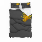 3D Black Mountain Sun Nature Landscape Quilt Cover Set Bedding Set Duvet Cover Pillowcases 53- Jess Art Decoration