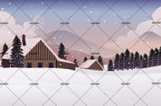3D Mountain House Snow Pine Wall Mural Wallpaper SF70- Jess Art Decoration