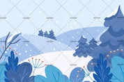 3D Cartoon Snow Mountain Pine Wall Mural Wallpaper 80- Jess Art Decoration