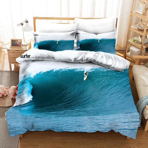 3D Surfer Sea Quilt Cover Set Bedding Set Pillowcases 148- Jess Art Decoration