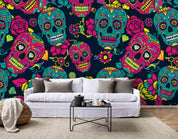 3D Skull Floral Wall Mural Wallpaper 154- Jess Art Decoration