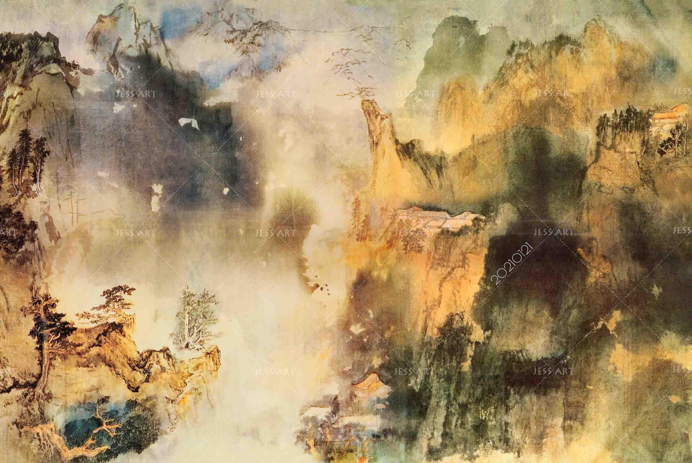 3D Traditional Chinese Painting Wall Mural Wallpaper LQH 9- Jess Art Decoration
