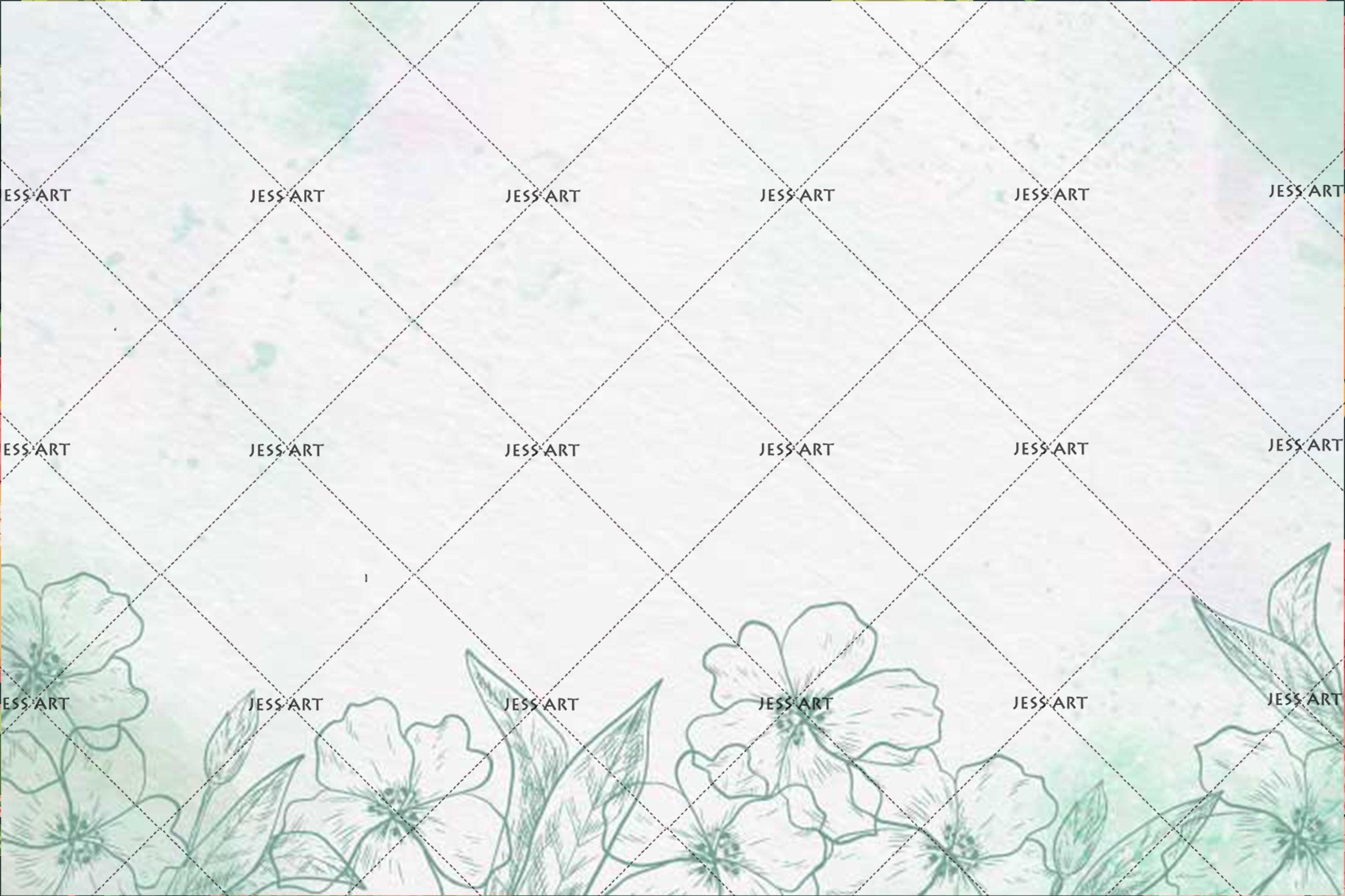 3D Hand Painted Green Flowers Wall Mural Wallpaper 88- Jess Art Decoration