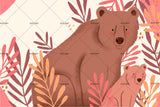3D Cartoon Brown Bear Wall Mural Wallpaper 88- Jess Art Decoration