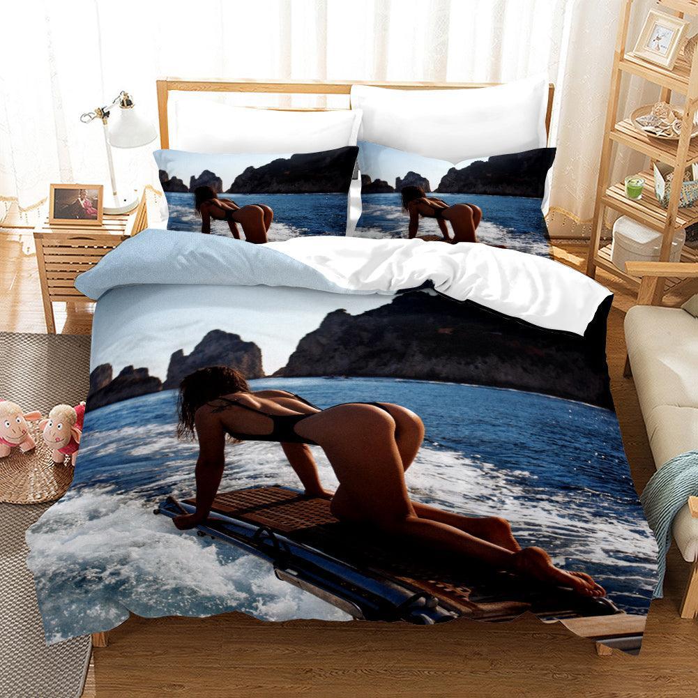 3D Bikini Girl Quilt Cover Set Bedding Set Duvet Cover Pillowcases A062 LQH- Jess Art Decoration