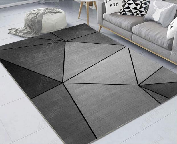 3D Abstract Grey Geometric Pattern Non-Slip Rug Mat 98- Jess Art Decoration