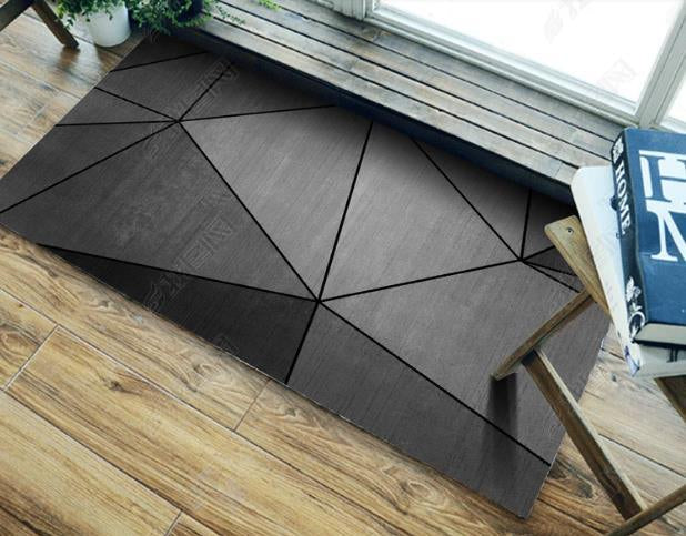 3D Abstract Grey Geometric Pattern Non-Slip Rug Mat 98- Jess Art Decoration