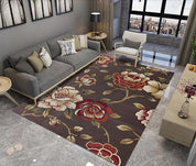 3D Hand Painted Brown Floral Non-Slip Rug Mat 76- Jess Art Decoration