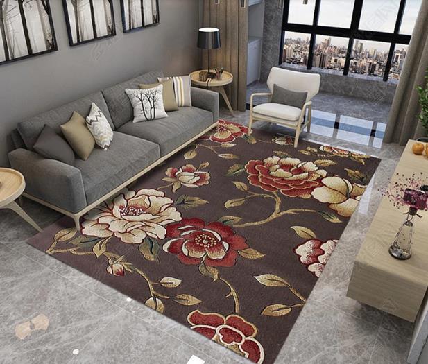 3D Hand Painted Brown Floral Non-Slip Rug Mat 76- Jess Art Decoration