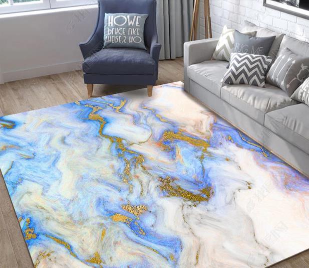 3D Blue Marble Texture Non-Slip Rug Mat 41- Jess Art Decoration