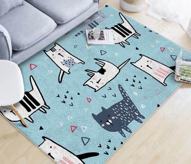 3D Cartoon Blue Cat Non-Slip Rug Mat 42- Jess Art Decoration