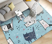 3D Cartoon Blue Cat Non-Slip Rug Mat 42- Jess Art Decoration