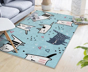 3D Cartoon Blue Cat Non-Slip Rug Mat 42- Jess Art Decoration